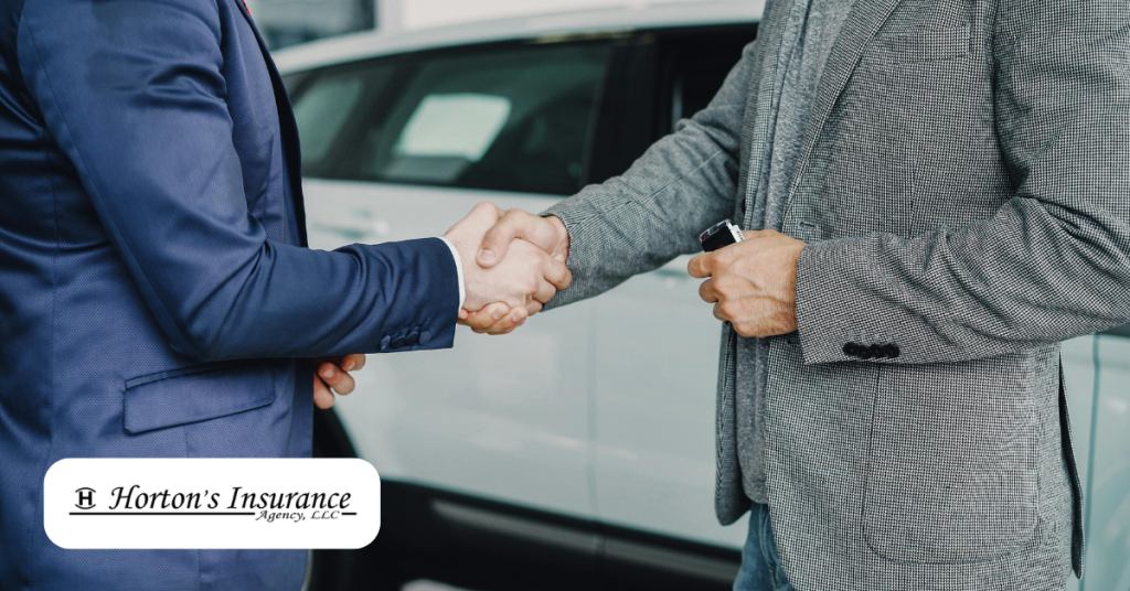 Horton's Insurance Agency representative shaking hands with a client in Brewton Alabama
